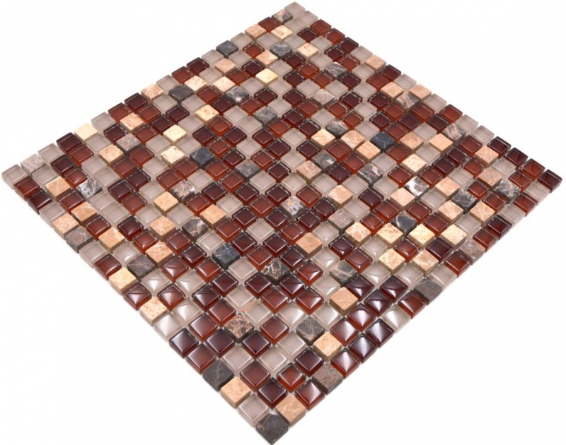 Mosaico piastrelle cucina alzatina traslucida marrone vetro mosaico cristallo pietra marrone BAGNO WC cucina MOS92-1304_f