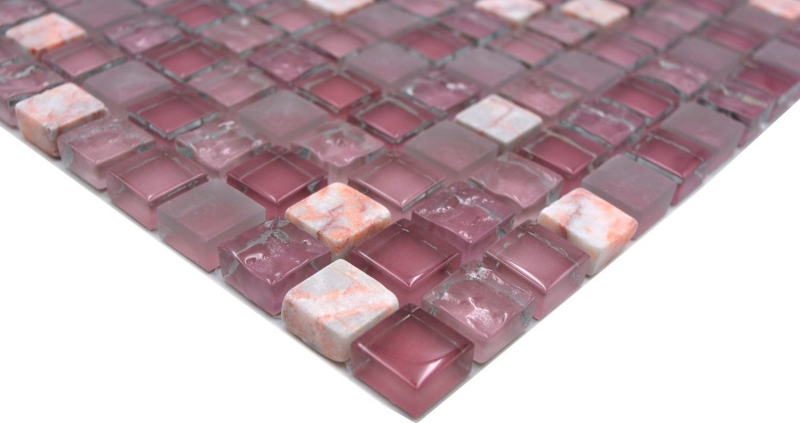Piastrella di mosaico Mosaico di vetro rosa traslucido Pietra di cristallo rosa BAGNO WC Cucina MOS92-1002_f
