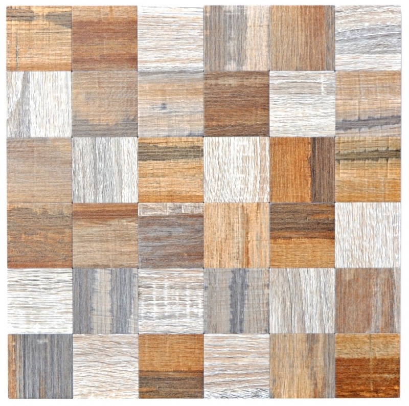 Piastrelle a mosaico per cucina autoadesive alluminio grigio beige metallo effetto legno MOS200-2422_f