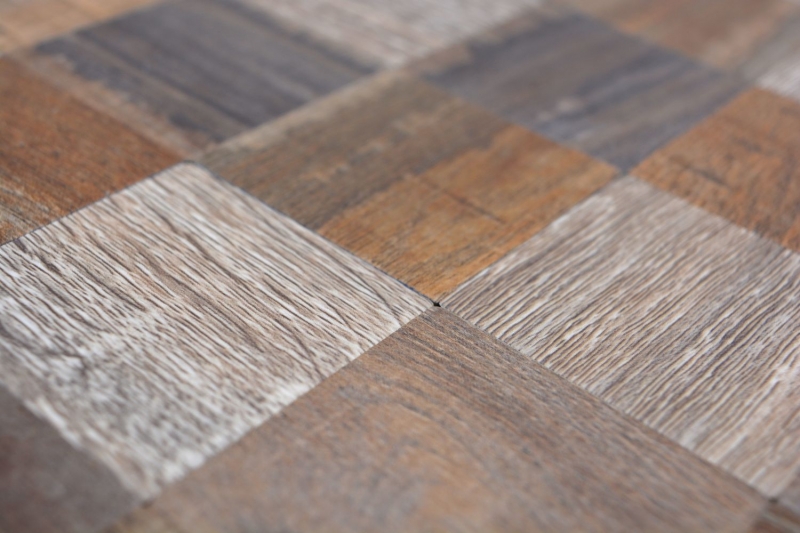 Piastrelle a mosaico per cucina autoadesive alluminio grigio beige metallo effetto legno MOS200-2422_f