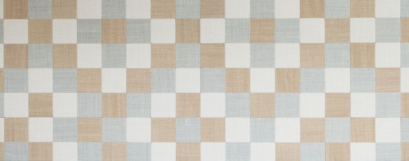 Piastrelle a mosaico per cucina autoadesive alluminio crema beige grigio metallo aspetto tessile MOS200-2622_f