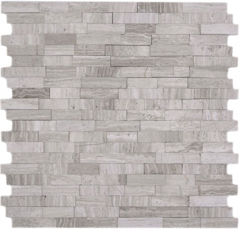 Piastrelle di mosaico per cucina autoadesive marmo pietra naturale grigio bianco crema pietra naturale bianco legno MOS200-0120_f