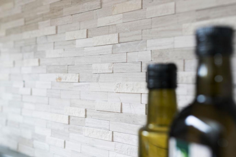 Piastrelle di mosaico per cucina autoadesive marmo pietra naturale grigio bianco crema pietra naturale bianco legno MOS200-0120_f