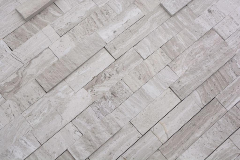 Piastrelle di mosaico per cucina autoadesive marmo pietra naturale grigio bianco crema pietra naturale bianco legno MOS200-0120_f