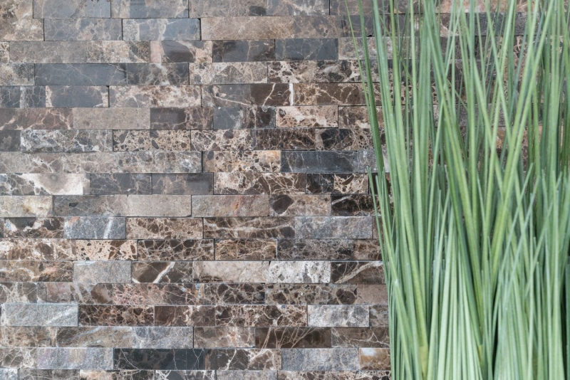 Piastrelle di mosaico per cucina autoadesive marmo pietra naturale marrone scuro pietra naturale emperador scuro MOS200-0113_f