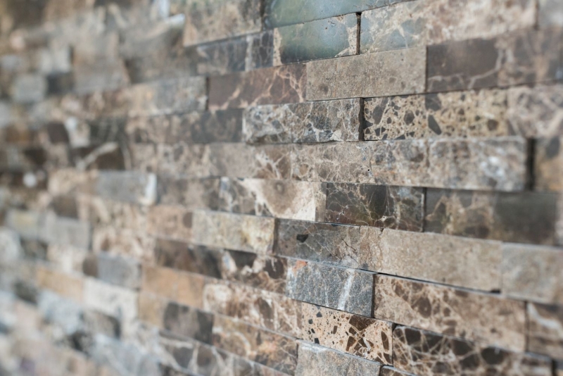 Piastrelle di mosaico per cucina autoadesive marmo pietra naturale marrone scuro pietra naturale emperador scuro MOS200-0113_f