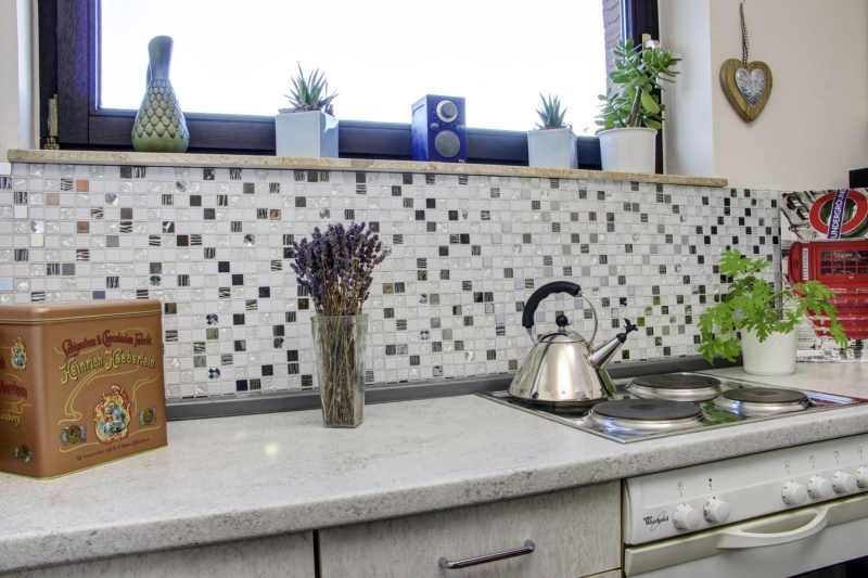Piastrelle di mosaico per cucina autoadesive acciaio inox vetro bianco mosaico acciaio vetro bianco MOS200-4CM24_f