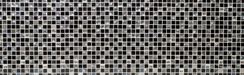 Piastrelle di mosaico per cucina autoadesive acciaio inox vetro nero mosaico acciaio vetro nero MOS200-4CM26_f