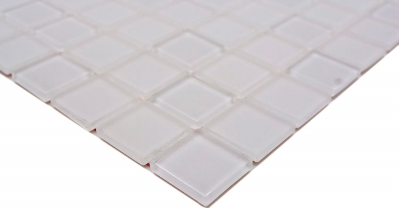 Piastrelle di mosaico autoadesive in vetro bianco bianco opaco MOS200-4CM20_f