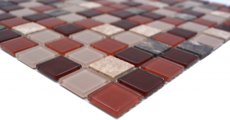 Piastrelle di mosaico per cucina autoadesive pietra beige marrone mosaico di vetro pietra beige marrone emperador MOS200-4M352_f