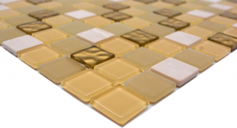 Piastrelle di mosaico per cucina autoadesive pietra bianco oro mosaico di vetro pietra bianco oro opaco MOS200-4M362_f