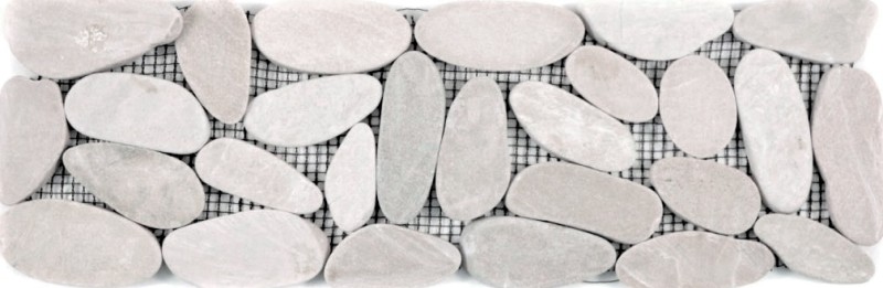 Ciottoli di fiume beige chiaro Border pebble cut white 5 7 MOSBor-SK1202_f