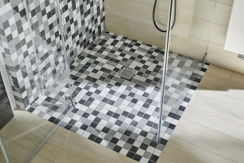 Mosaico ceramico bianco antico grigio antracite piastrella da parete cucina bagno MOS14-0123_f