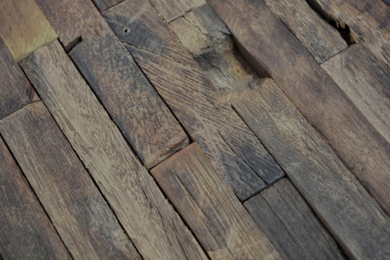Mosaico in legno composito stivale Old Wood FSC piastrelle di mosaico parete backsplash cucina bagno MOS160-21_f