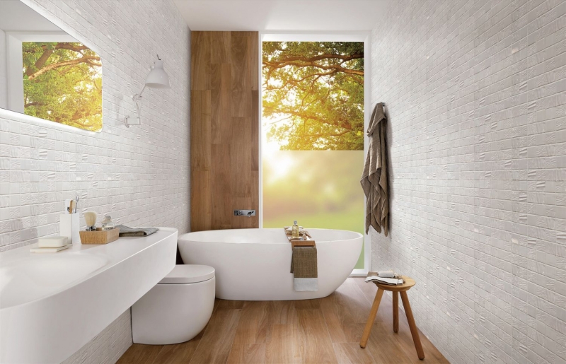 Ceramica mosaico bianco piastrelle di mosaico 3D look muro piastrelle backsplash cucina bagno MOS14-0101_f