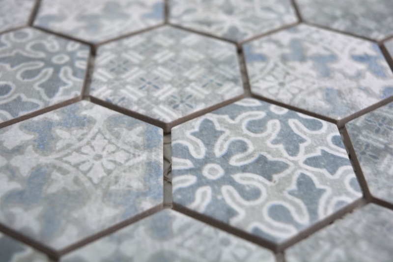 Ceramica mosaico esagono blu piastrelle di mosaico muro piastrelle backsplash cucina bagno MOS11H-0004_f