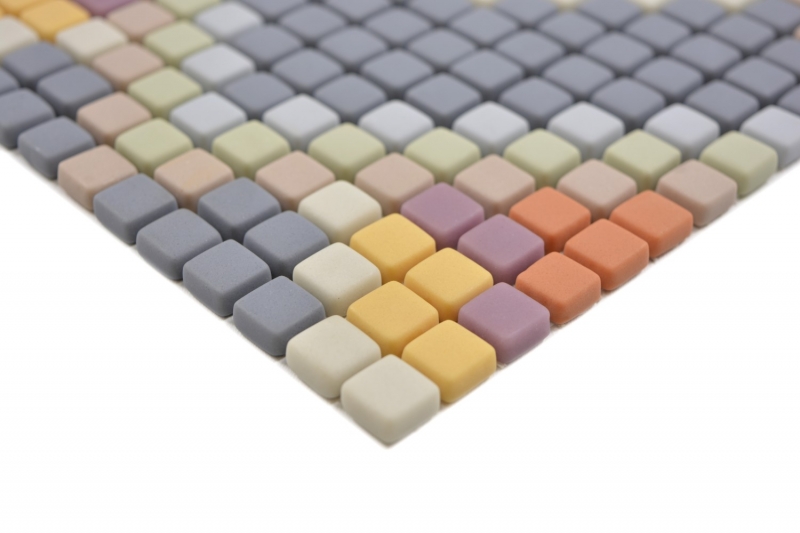 MOSAICO IN VETRO decoro grigio chiaro opaco mosaico piastrelle parete backsplash cucina bagno MOS140-RO4_f