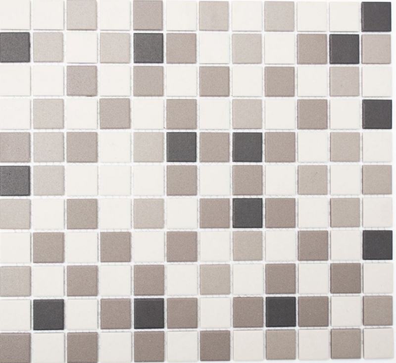 Piastrella a mosaico in ceramica beige chiaro grigio non smaltato per cucina MOS18-0205_f
