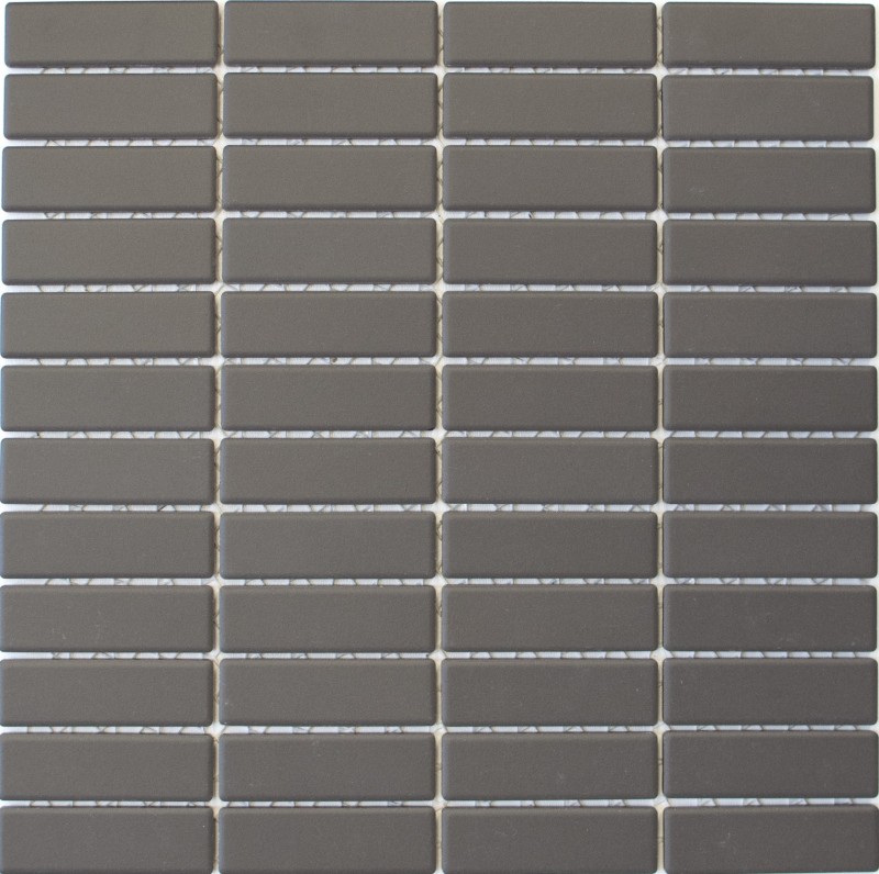 Piastrella a mosaico in ceramica tondino marrone non smaltato MOS24-CUST051_f