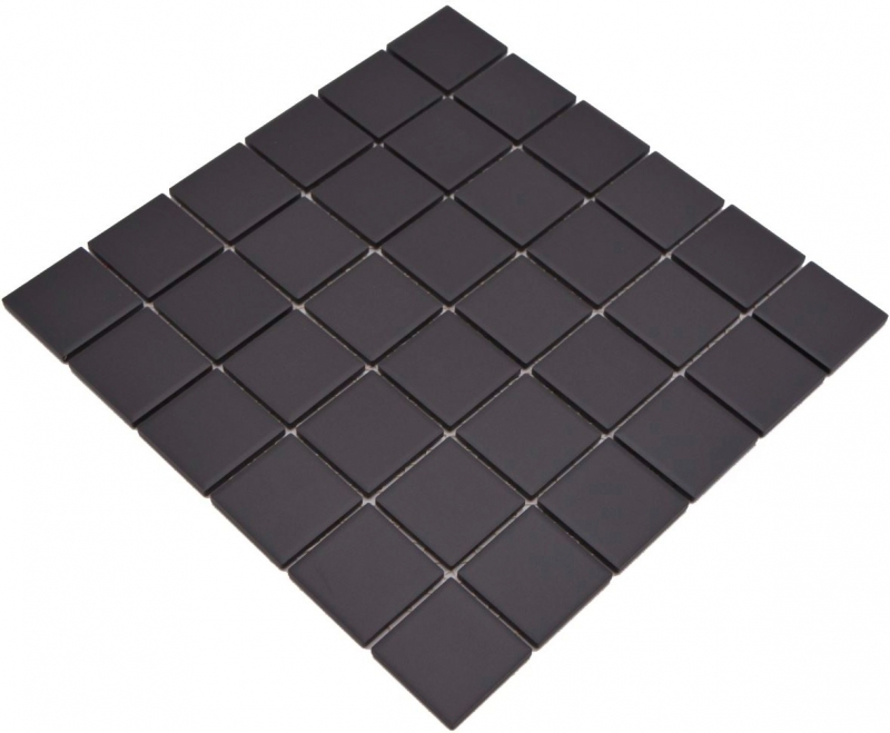 Piastrella di mosaico in ceramica nera opaca umbra non smaltata RUTSCHEMMEND MOS14B-0303-R10_f