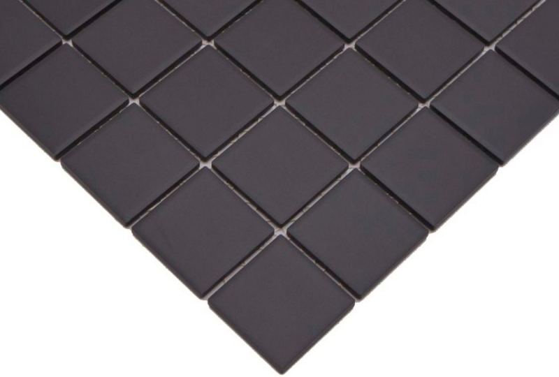 Piastrella di mosaico in ceramica nera opaca umbra non smaltata RUTSCHEMMEND MOS14B-0303-R10_f