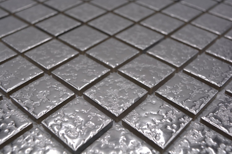 Piastrella di mosaico Mosaico ceramico SILVER textured wall tile backsplash kitchen MOS18-0207_f