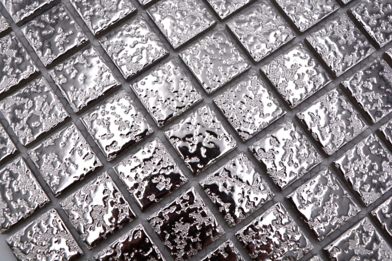 Piastrella di mosaico Mosaico ceramico SILVER textured wall tile backsplash kitchen MOS18-0207_f