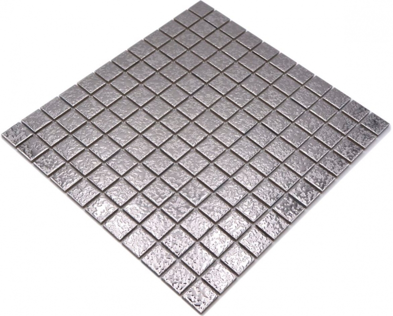 Piastrella di mosaico Mosaico ceramico SILVER textured wall tile backsplash kitchen MOS18-0207_f