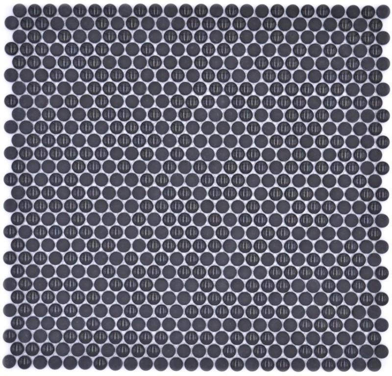 Bottone in vetro mosaico nero lucido opaco Base doccia Schermo doccia Rivestimento vasca MOS140-0311_f
