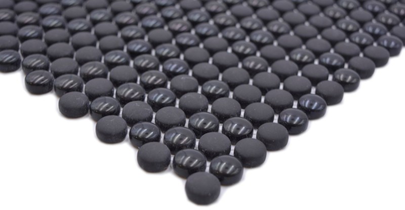 Bottone in vetro mosaico nero lucido opaco Base doccia Schermo doccia Rivestimento vasca MOS140-0311_f