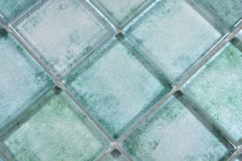 Quadrato Crystal mix verde mosaico piastrelle parete backsplash cucina bagno MOS88-0050_f
