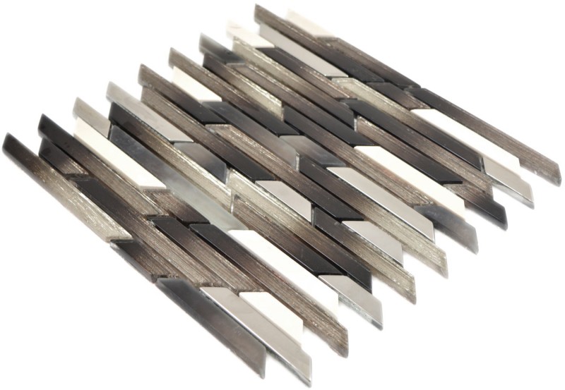 Composito cristallo/marmo mix EP beige/marrone smussato mosaico piastrelle parete backsplash cucina bagno MOS86-1112_f