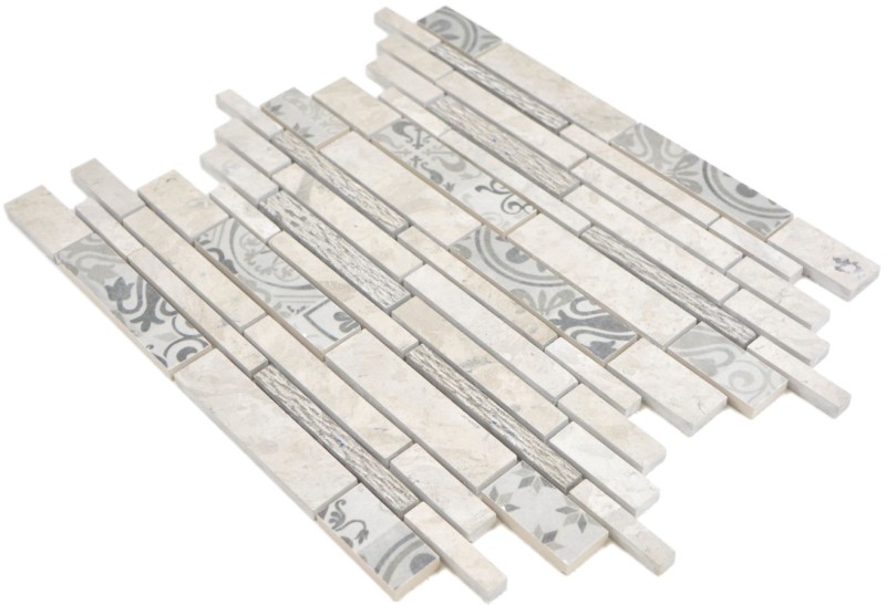 Misto marmo/ceramica grigio 2F mosaico piastrelle parete backsplash cucina bagno MOS180-C0727G_f