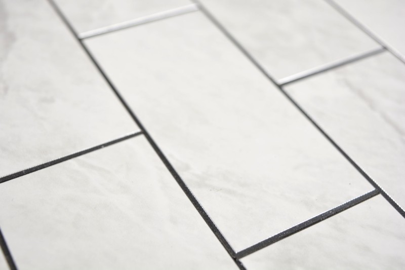 Rettangolo AC effetto pietra Carrara look Subway Level glossy mosaic tile Wall Tile backsplash Kitchen Bathroom MOS200-CLG_f