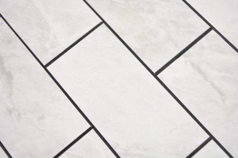 Rettangolo AC effetto pietra Carrara look Subway Level glossy mosaic tile Wall Tile backsplash Kitchen Bathroom MOS200-CLG_f