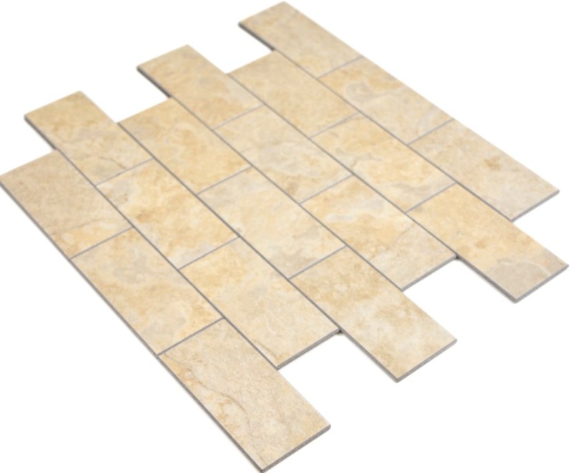 Rettangolo AC pietra aspetto subway livello lucido mosaico piastrelle parete backsplash cucina bagno MOS200-4LB_f