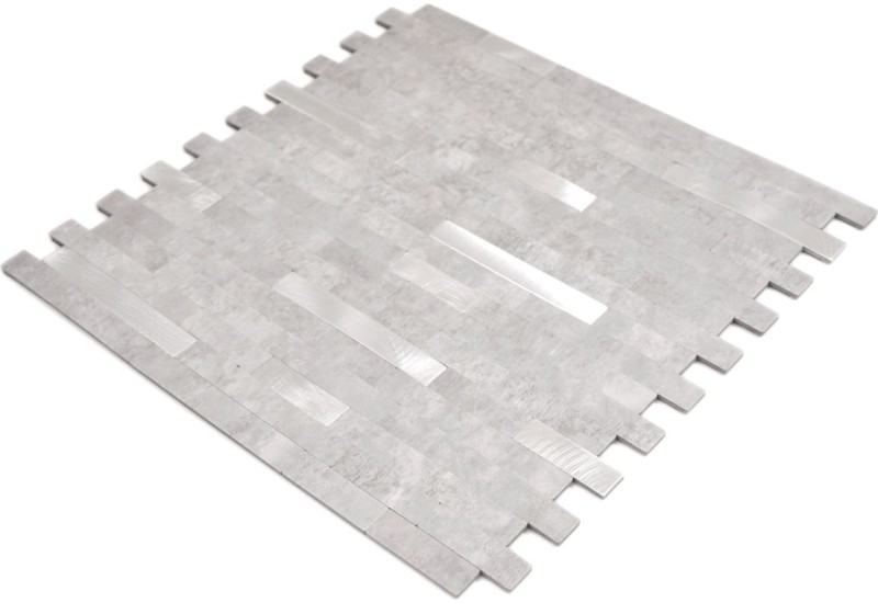 Composito vinilico effetto pietra Grigio cemento/Argento mosaico piastrelle parete backsplash cucina bagno MOS200-4GS_f