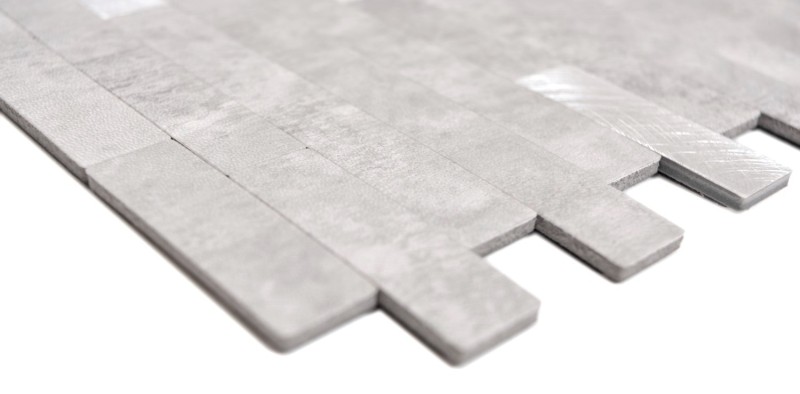 Composito vinilico effetto pietra Grigio cemento/Argento mosaico piastrelle parete backsplash cucina bagno MOS200-4GS_f