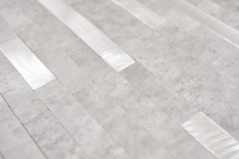 Composito vinilico effetto pietra Grigio cemento/Argento mosaico piastrelle parete backsplash cucina bagno MOS200-4GS_f