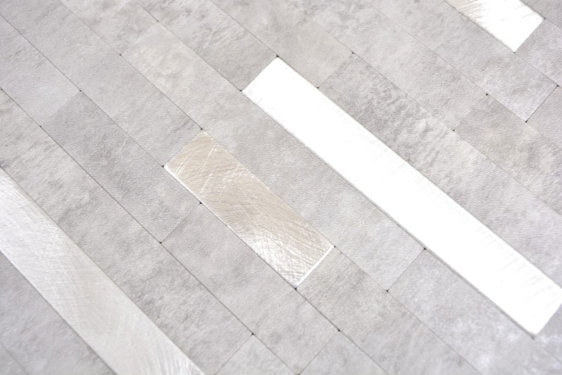 Composito vinilico effetto pietra Grigio cemento/Argento mosaico piastrelle parete backsplash cucina bagno MOS200-4GS_f
