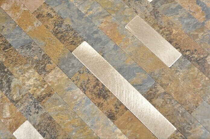Composito vinilico effetto pietra multi ardesia/oro mosaico piastrelle parete backsplash cucina bagno MOS200-MSG_f