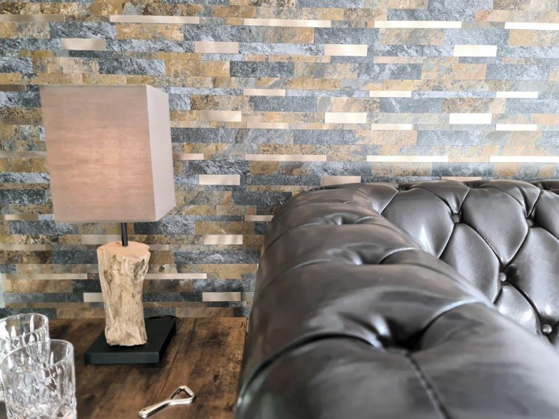 Composito vinilico effetto pietra multi ardesia/oro mosaico piastrelle muro backsplash cucina bagno MOS200-8MSG_f