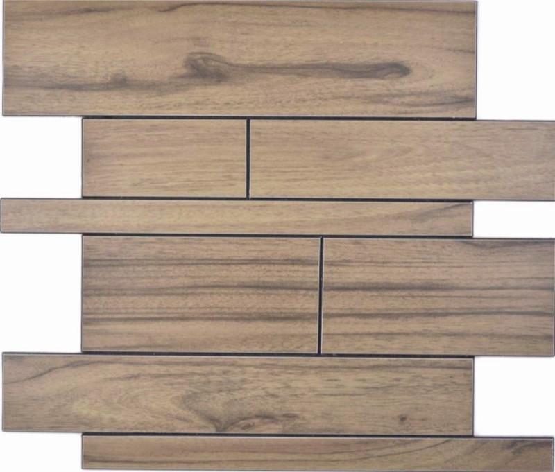 Pannelli a parete autoadesivi effetto legno marrone scuro alzatina cucina piastrellata MOS200-52WDL_f