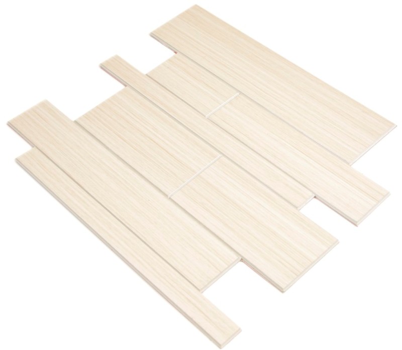 Pannelli murali autoadesivi aspetto legno Legno Bianco cucina splashback piastrella backsplash - MOS200-53WWL_f
