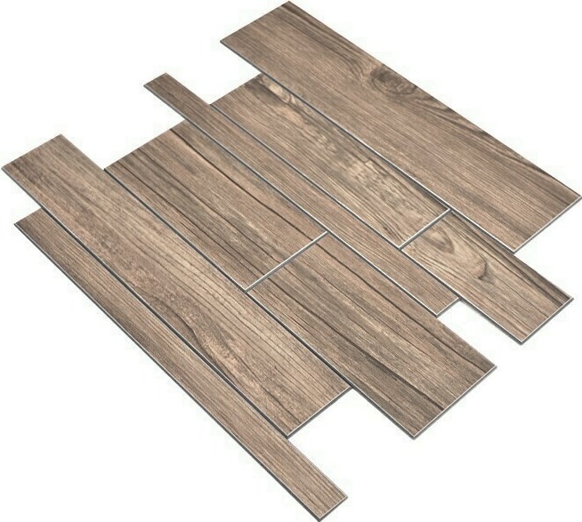 Pannelli a parete autoadesivi effetto legno marrone alzatina cucina piastrellata MOS200-56WBS_f