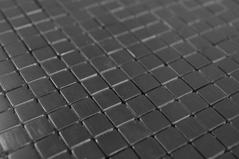 Quadrato in metallo alluminio nero opaco/lucido spazzolato autoadesivo MOS200-L1B_f