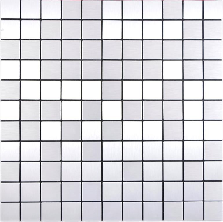 Alluminio quadrato Argento Seta Spazzolato MOS200-L7S_f