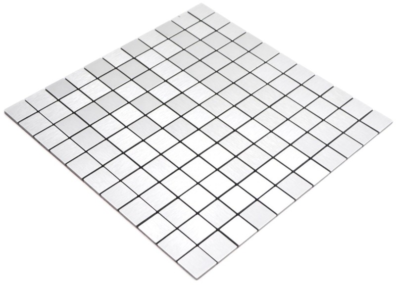 Alluminio quadrato Argento Seta Spazzolato MOS200-L7S_f