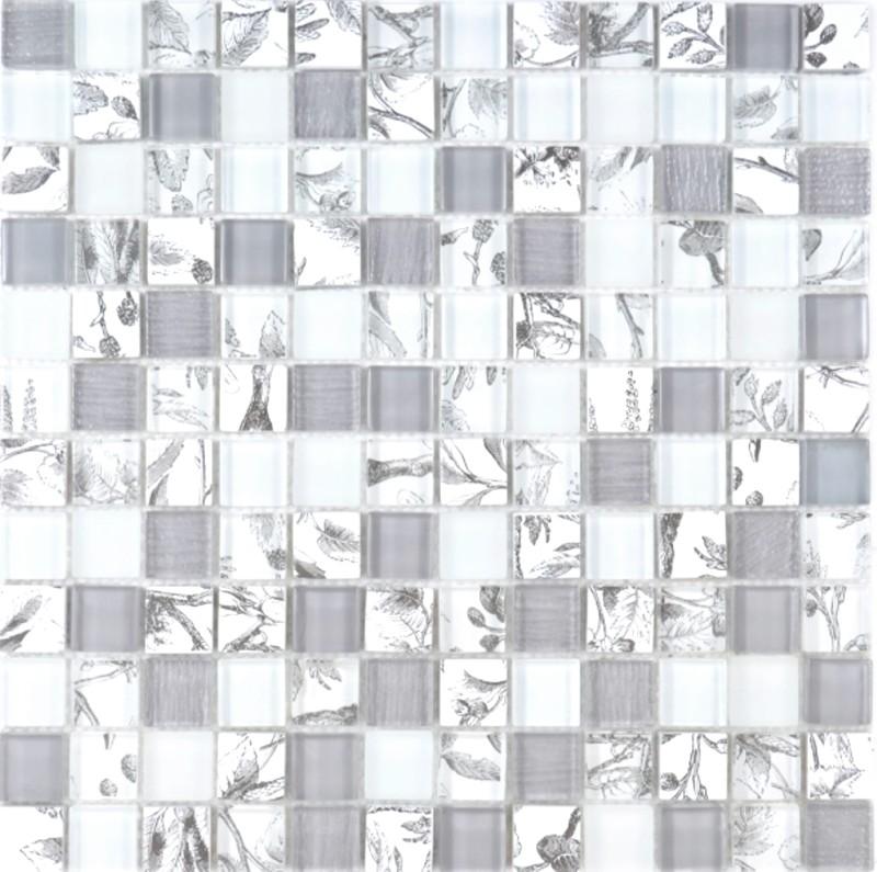 Quadrato Crystal mix super bianco / spiaggia mosaico piastrelle muro Backsplash cucina doccia bagno MOS74-2000_f