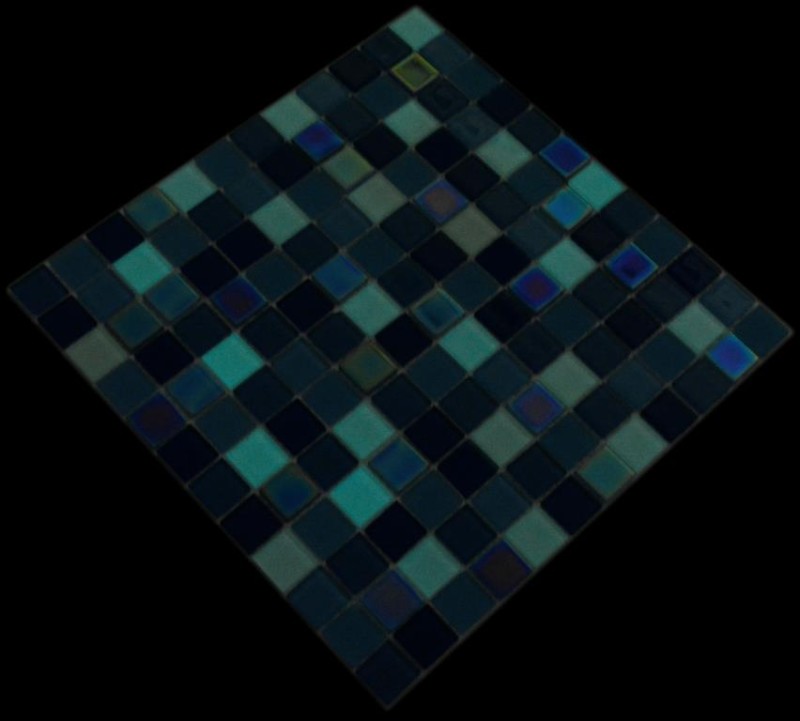 Mosaico di vetro fluorescente blu bianco piastrelle mosaico muro backsplash cucina doccia bagno MOS88-1006_f